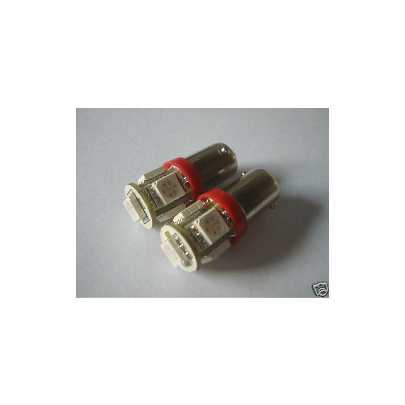 2pz LAMPADINE POSIZIONE 5 LED SMD5050 ROSSO BA9S