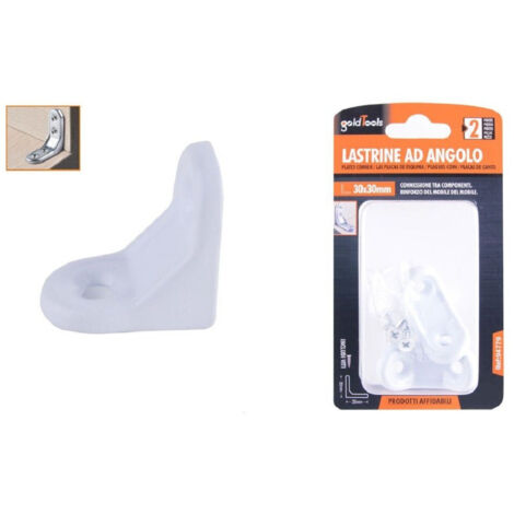 2pz Lastrina Ad Angolo 30x30mm Bianca Support Staff Angola Viti Mobile 94779