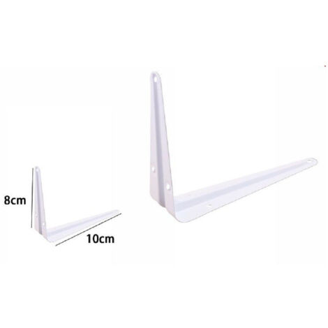 2pz Reggimensola Support Staffa Triangolare Mensola Metalla 8x10cm Bianca 07906
