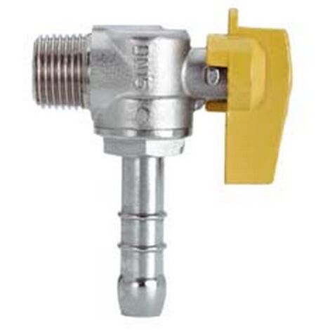 2PZ RUBINETTO GAS MASCHIO 1/2" PER METANO a squadro con portagomma ø mm.15