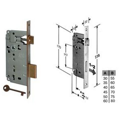 2PZ SERRATURA BUSSOLA INFILARE BORDO QUADRO BRONZATO mm35 bordo acciaio