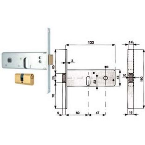 2PZ SERRATURA INFILARE FASCE CATENACCIO 2 MANDATE SCROCCO MM.44 H 800 MM.60