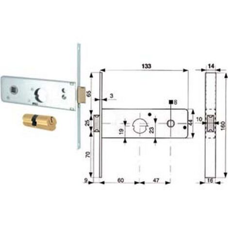 2PZ SERRATURA INFILARE FASCE CATENACCIO 2 MANDATE SCROCCO MM.44 H 801 MM.60