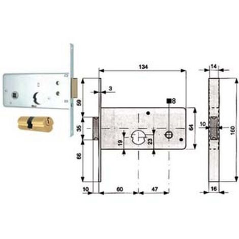 2PZ SERRATURA INFILARE FASCE CATENACCIO 2 MANDATE SCROCCO MM.64 H 805 MM.60