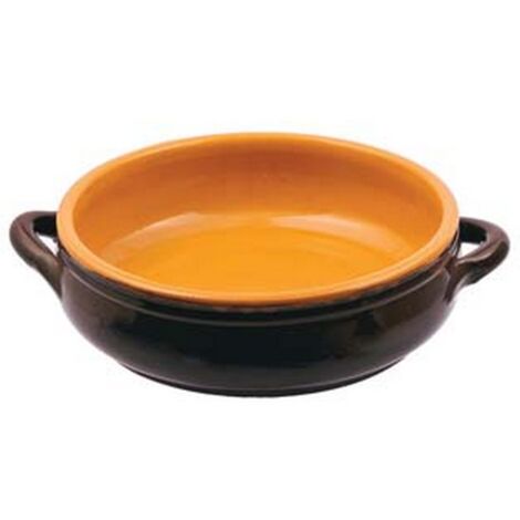 2PZ tegame in terracotta basso 2 manici brunella - cm.25