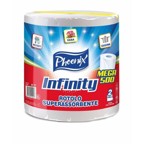 2ROTOLI BOBINA CARTA PURA CELLUL INFINITY 600 G