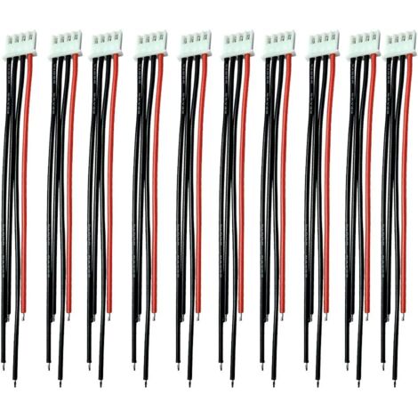 2S-6S Batterie Chargeur d'équilibre 15cm 22awg Silicone Câble Fil JST XH 3S 4 Broches Connecteur Prise Adapter pour RC Lipo Batterie (3S)