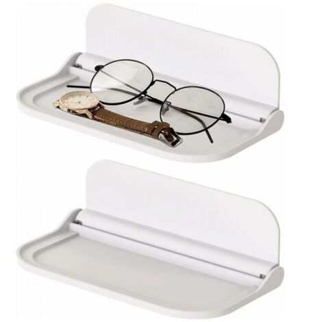 2（）S) Estante de pared sin taladrar, estante de baño, fácilmente expandible, para dormitorio, sala de juegos, baño, sala de estar, oficina