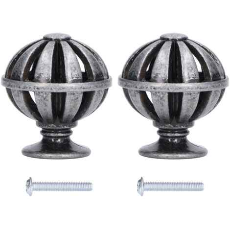 2Set Cabinet Knob Birdcage Hollow Closet Drawer Knob Zinc Alloy Wardrobe Knob for Home Decoration366 Birdcag Antique Silver