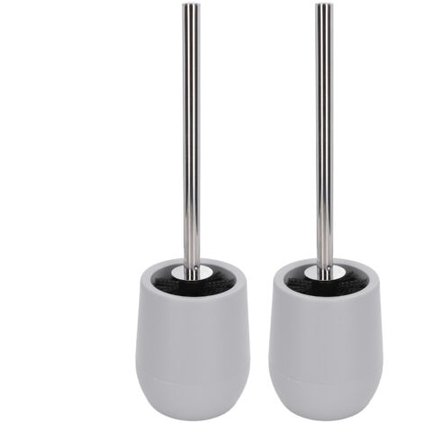 2sets Toilet Bowl Cleaner Brush Lockable Thread Convenient Practical Efficient Safe Reliable Durable Cleaning ToolsGray (2pcs/inner Box)
