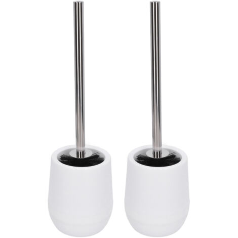 2sets Toilet Bowl Cleaner Brush Lockable Thread Convenient Practical Efficient Safe Reliable Durable Cleaning ToolsWhite (2pcs/inner Box)