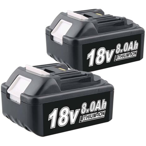 2Stück 8.0 Ah Li-Ion Ersatz für Makita 18V Akku BL1850B BL1850 BL1840B BL1840 BL1830B BL1830 BL1850 BL1835 BL1845 BL1815