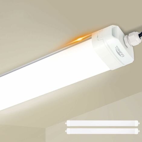 1 Stück TONFFI LED Feuchtraumleuchte 115CM, 36W 3600LM LED Wannenleuchte, Verknüpfbar Deckenleuchte Keller Röhre, IP65 Wasserfest, 4000K Neutralweiß Feuchtraumlampe für Garage Werkstatt Büro