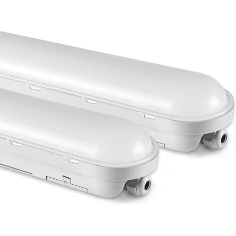 2Stück，Feuchtraumleuchte LED 120CM, 36W 4500LM LED Lampe Röhre, Verknüpfbar Werkstattlampe IP65 Wasserfest LED Leuchtstoffröhre Leuchte für Büro Keller Garage, Neutralweiß 4000K