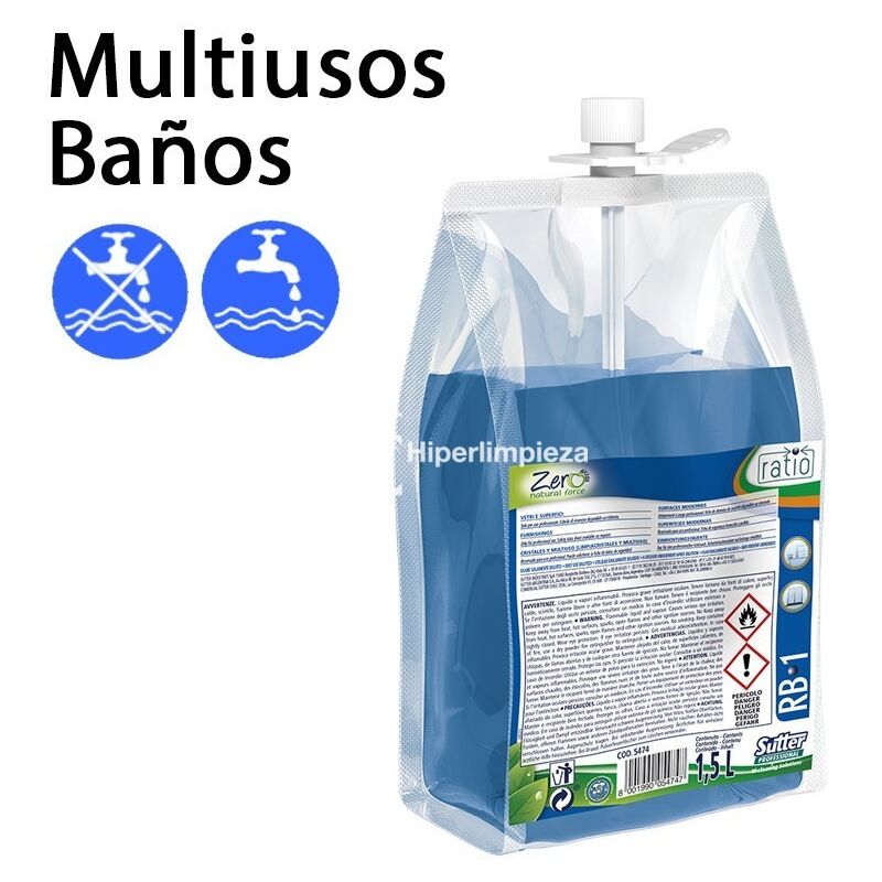 

Hiperlimpieza - 2uds Detergente RB1 multiusos para baños 1500 ml