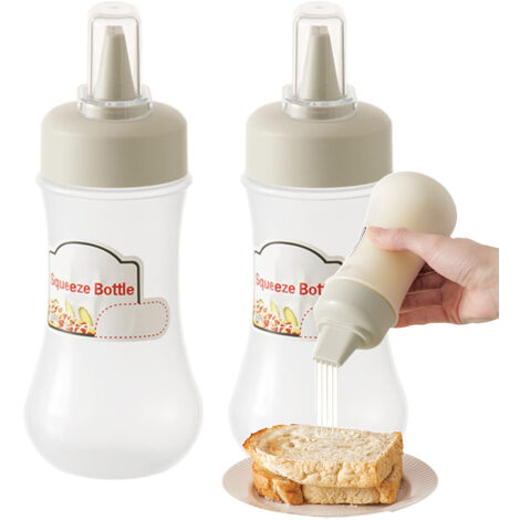2Un flacon souple pour condiments, blanc, 5 trous - rechargeable