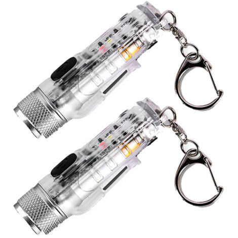 2Une mini lampe torche étanche avec un faisceau puissant et longue portée et une finition transparente