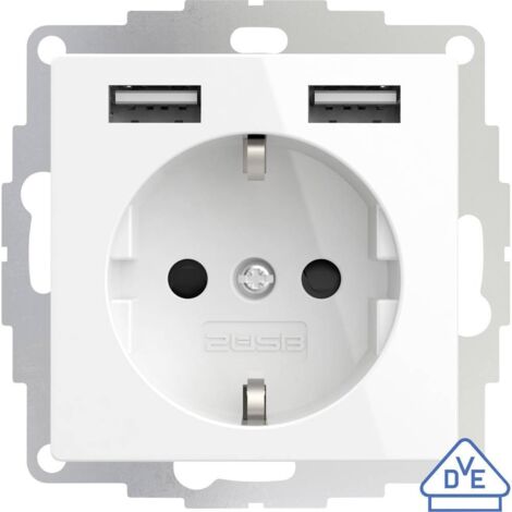 2USB 2U-449276 presa incassata bianca con USB