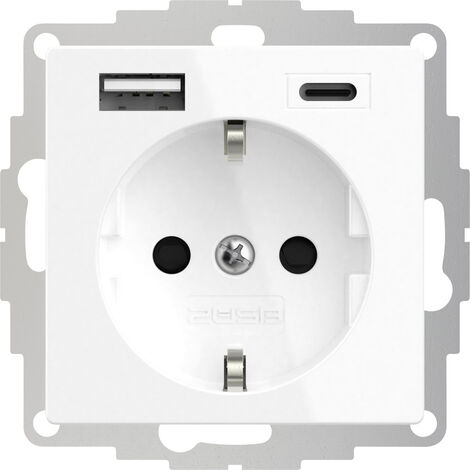 2USB 2U-449511 1fach Schutzkontakt-Steckdose  mit USB-Ladeausgang, erhöhter Berührungsschutz, VDE IP