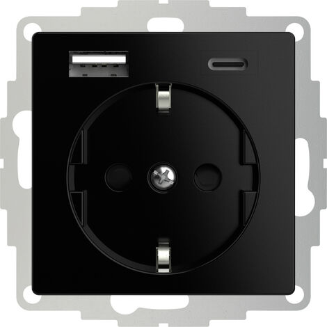 USB-Einbaubuchse, polarweiß glänzend, 12V, 3A Ausgangsstrom