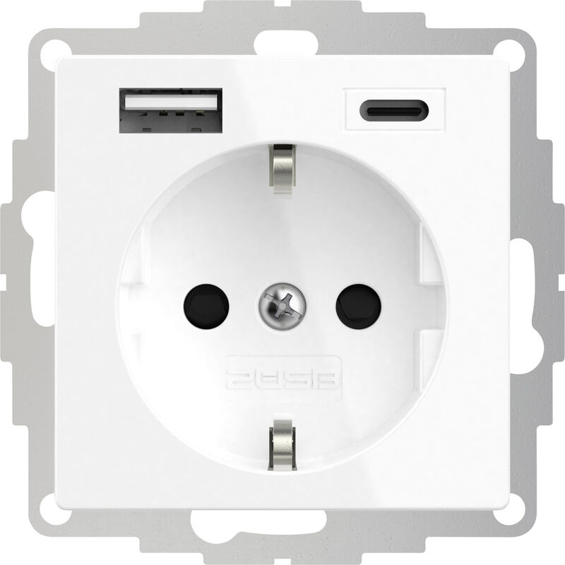 2u-449511 1fach Schutzkontakt-steckdose Mit Usb-ladeausgang, Erhöhter Berührungsschutz, Vde Ip - 2usb
