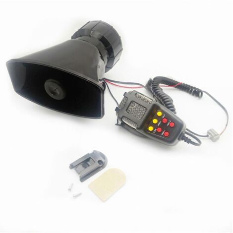 2V 100W Haut-parleur Sirène Alarme Voiture, Mégaphone Portatif 7 Tons, Avertisseur Sonore Imperméable, Forme Carrée