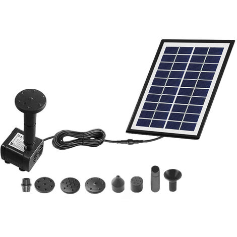 2W/4W/6W (Facultatif) Fontaine Solaire Petit Jardin Flottants Fontaine Piscine Parcs Extérieurs Paysage Bassin à Poissons Fontaine avec Buses,4W