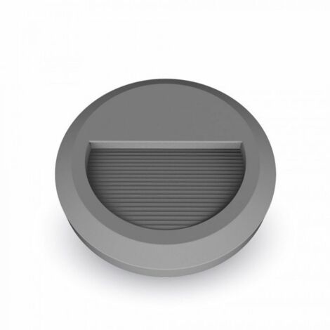 2W Applique murale LED pour escaliers 60LM 55° IP65 - Corps Gris Rond VT-1142 G – SKU 1319 Blanc chaud 3000K