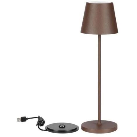 2W LED LAMPADA DA TAVOLO (4400MA BATTERY) IP54 CORTEN BODY 3000K                                         - Luce CALDA