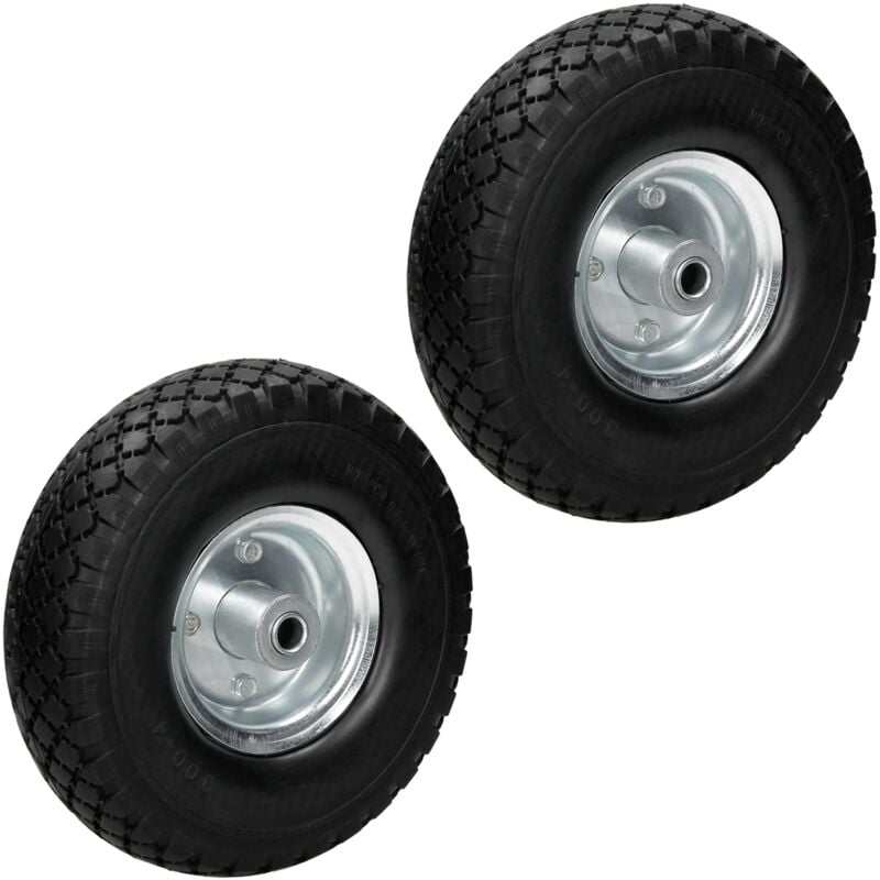 

2x 10" Rueda de carro neumático de repuesto PU color negro 260x85 mm 3.00-4