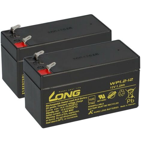 2x 12V 1,2Ah kompatibel Krankenhausbett Evolution AGM VdS