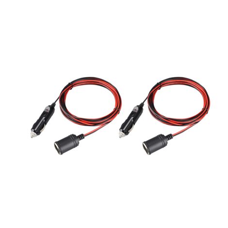 2X 12V 24V 15A Heavy Duty Male Cigarette Lighter Socket Extension Power Cable with Fuse 3.7M