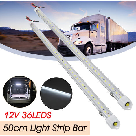 2x 12V 36 LED Auto Innenbeleuchtung Streifen Bar Bus Caravan Truck Ein /  Aus Schalter