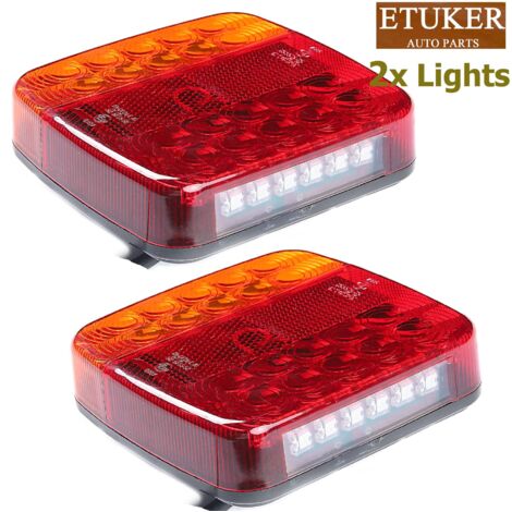 2x 12V 5 funzioni LED luci posteriori per rimorchio impermeabile ECE R10 EMC LED luce posteriore per rimorchio camion trattore