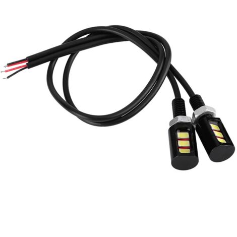 2x 12V Universel Voiture Moto Plaque d'immatriculation Vis Boulon Lampe LED blanche