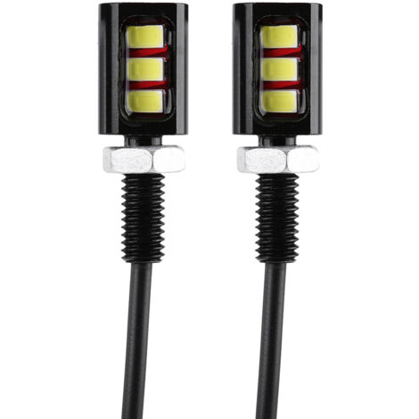 2x 12V Universel Voiture Moto Plaque D'immatriculation Vis Boulon Lumière Lampe Blanc LED