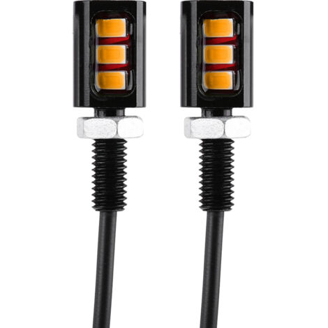 2x 12V universel voiture moto plaque d'immatriculation vis boulon lumière lampe jaune LED