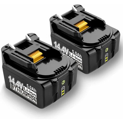 2X 14.4V 5000mAh Remplacer batterie d'outil BL1430B BL1430 avec LED pour Makita DVR340 DUR142UMDUB142 DUB143 BCF050 DKP140M DBO140 DDA341 DDA340 DJN160 DCG140