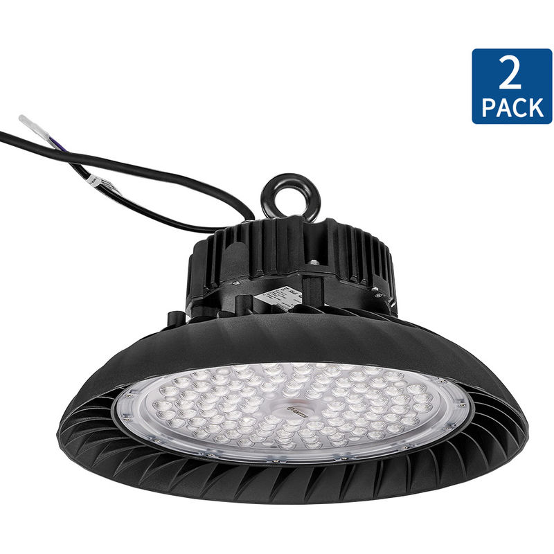 

2X 150W Campana LED Industrial 3-en-1 Regulable, 5000K UFO LED Alta Bahía Luz Lluminación IP65 para Almacén Comercial Industrial