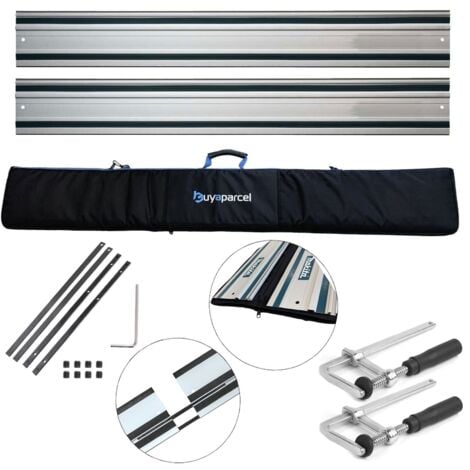 BUYAPARCEL 2x 1.5m Guide Rail for Festool Makita Metabo Plunge Saw + Bag + Connector+ Clamp
