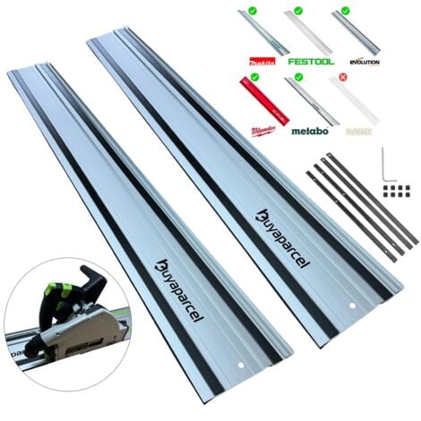 BUYAPARCEL 2x 1.5m Guide Rail for Festool Makita Milwaukee Plunge Saws + Pair Connectors