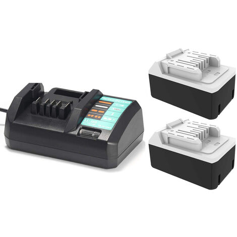 2X 18V 4.0Ah BL1815G BL1813G BL1811G Remplacer la Batterie avec Chargeur DC18WA pour Makita 195608-4 BL1820G BL1830G BL1840G DF457D TD127D HP457D JV183D CL183D UR180D DMR106