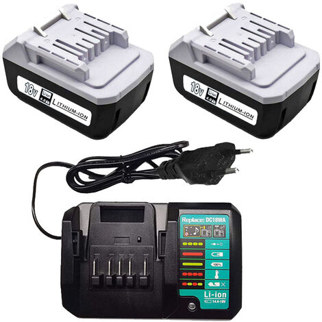 2x 18V 4,0Ah Für Makita Akku G-Serie BL1840G BL1813G BL1815G BL1811G HP457D mit Ladegerät DC18WA