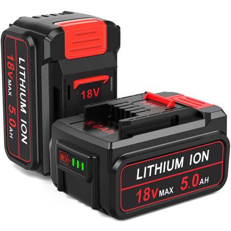 BISOFF 2X 18V 5,0Ah Ersatzakku für Einhell Akku 18V, 5000mA mit LED-Anzeige Kompatibel mit Allen 18V X-Change Family Werkzeugakkus Geräte