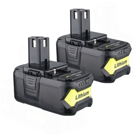 PDSTATION 2X 18V 5.0Ah pour Ryobi One+ RB18L50 Batterie P108 P107 P122 P104 P105 P102 P103 avec Indicateur LED
