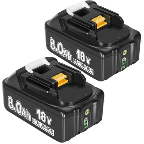 2x 18V Akku passend für Makita Akku 18V 8Ah BL1860 BL1850 BL1850B BL1860 BL1860B BL1840B BL1840 BL1830 BL1835 BL1845 194204-5 LXT-400