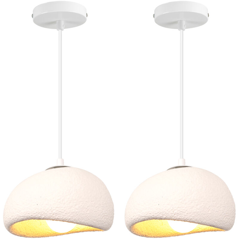 Norcks - 2X 20CM Lustre Personnalisé Créatif D'Intérieur Plafonnier Rétro E27 Suspension Lustre Moderne Blanc