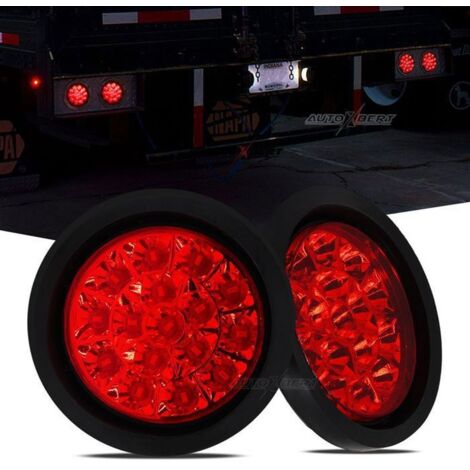 2x 24V Wasserdichte runde LED-Rückleuchte für LKW-Anhänger, passend für Jeep, Pickup, Boot und Traktor