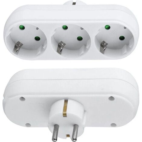 2X 3-Fach EU Steckdosenadapter,3-fach Rund Mehrfachstecker Mehrfachsteckdose Verteiler Steckdosen