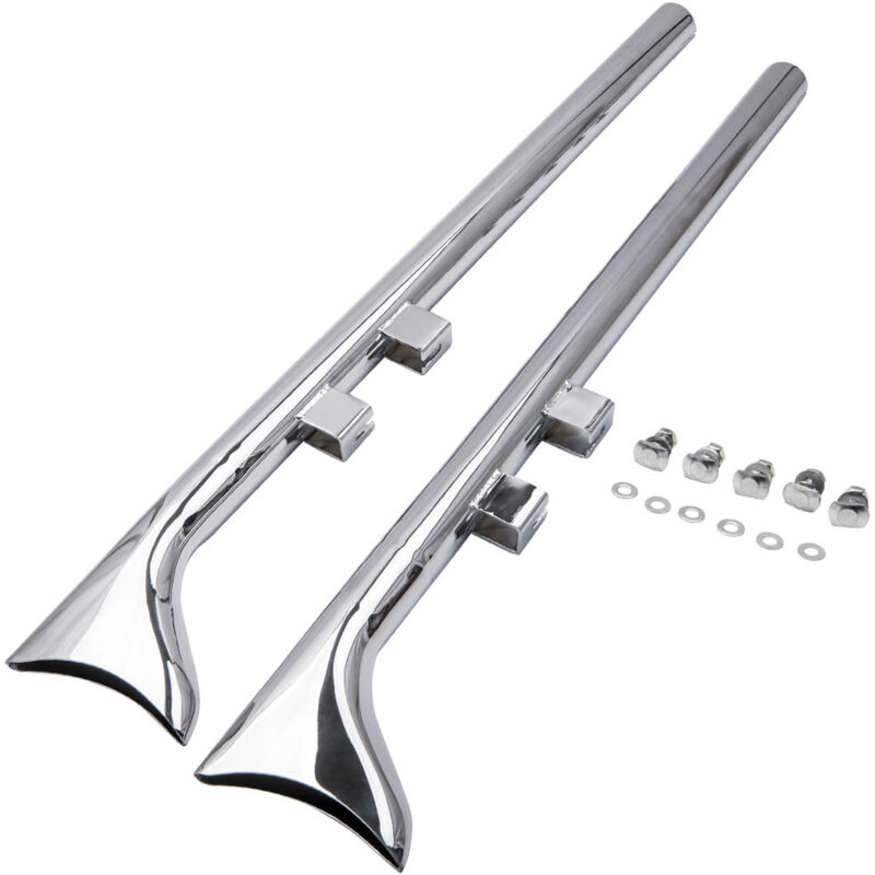 Maxpeedingrods - 2x 36'inch Chrome Fishtail Exhaust Slip for Harley Road King for Electraglide